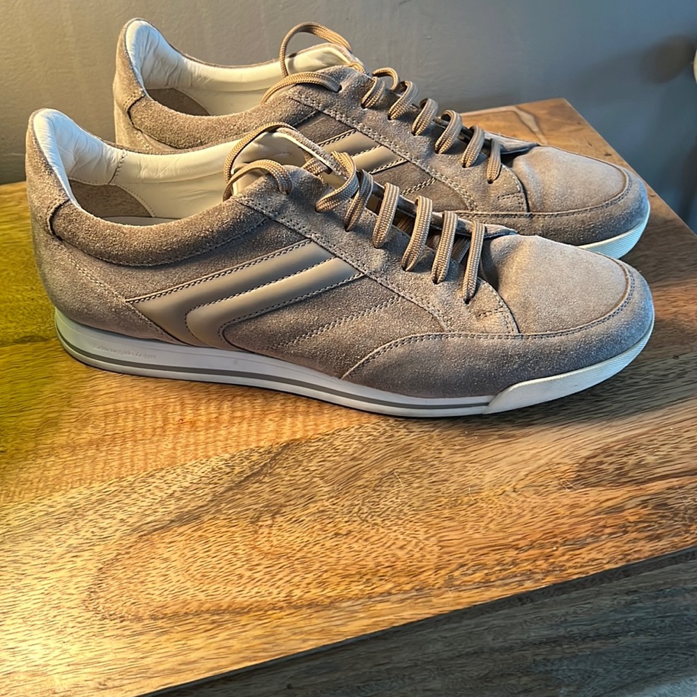 Ermenegildo Zegna Brown Leather Sneakers Sz 11.5